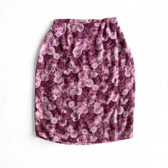 90s Sag Harbor Pink Rose Wrap Midi Skirt – Cottagecore FloralXXL - Picture 7 of 8